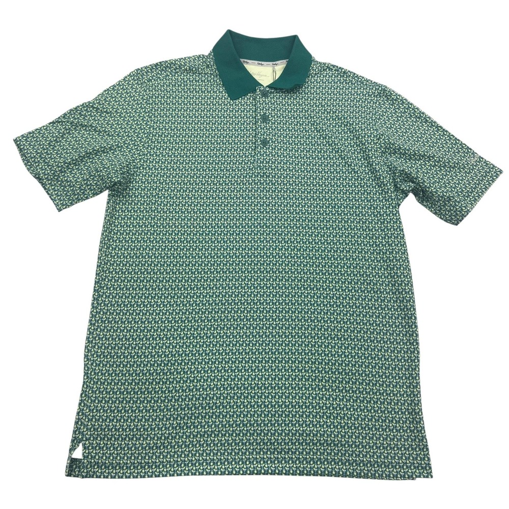 Walter Hagen Polo Shirt Mens Small Green Clubhouse 19th Hole Golf Martini Print